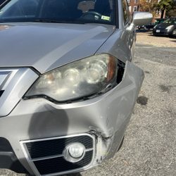 Car with broken bumper