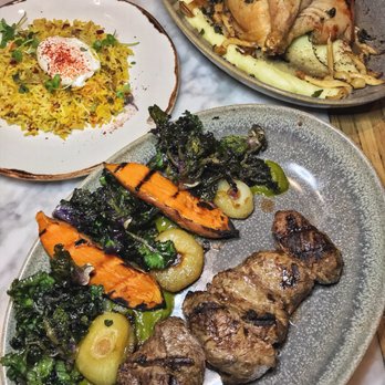 Barcha - grilled angus beef kebab // jeweled basmati rice // rotisserie "jidori" half chicken (all really good) 12.21.17 - Mediterranean Near Me - San Francisco, California Barcha - grilled angus beef kebab // jeweled basmati rice // rotisserie "jidori" half chicken (all really good) 12.21.17 - Mediterranean Near Me - San Francisco, California