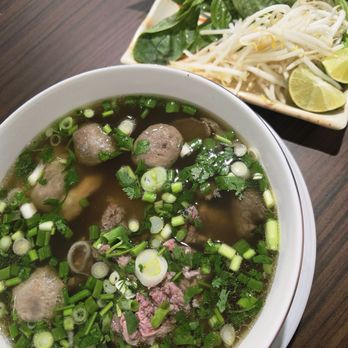 Pho Addict - B6. Rare Steak, Brisket & Meatball Pho - Regular $15.50 - Vietnamese Near Me - Fresno, California Pho Addict - B6. Rare Steak, Brisket & Meatball Pho - Regular $15.50 - Vietnamese Near Me - Fresno, California