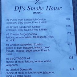 DJ's Smoke House - Menu