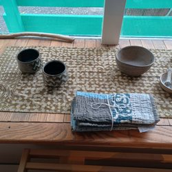 Atelier OM - Table settings ....vintage ceramics + handmade textile napkins