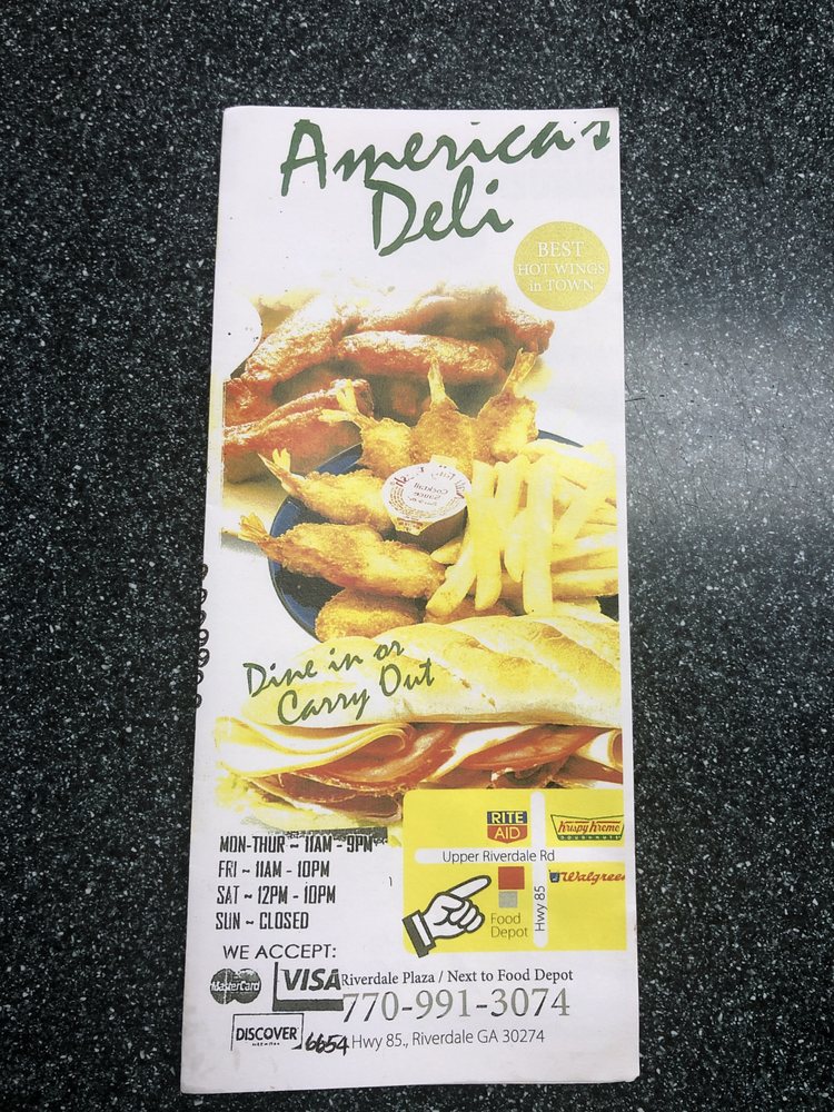 AMERICAS DELI Updated September 2024 6654 Hwy 85, Riverdale