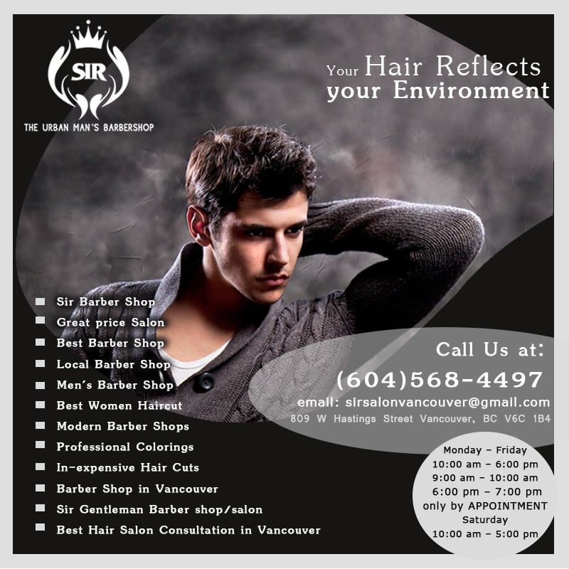 SIR HAIR SALON Updated August 2024 809 W Hastings Street, Vancouver
