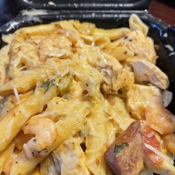 Briquettes Steakhouse - Briquettes Pasta with conecuh sausage (IYKYK), chicken and shrimp. - Steakhouses Near Me - Spanish Fort, Alabama Briquettes Steakhouse - Briquettes Pasta with conecuh sausage (IYKYK), chicken and shrimp. - Steakhouses Near Me - Spanish Fort, Alabama