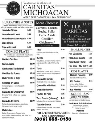 Menu photo 3 Carnitas Michoacan San Bernardino, CA Menu photo 3 Carnitas Michoacan San Bernardino, CA