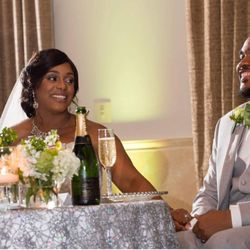 JLG Sounds and Entertainment - What a beautiful smile this couple has as we provided uplighting to their wedding reception