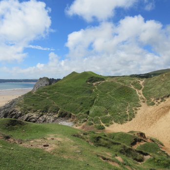 Three Cliffs Bay - the path down - Beaches Near Me - Swansea, SWA