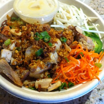 Vn Grill - SUPER YUM!!! Chicken on brown rice with sesame dressing. - Vietnamese Near Me - San Jose, California Vn Grill - SUPER YUM!!! Chicken on brown rice with sesame dressing. - Vietnamese Near Me - San Jose, California