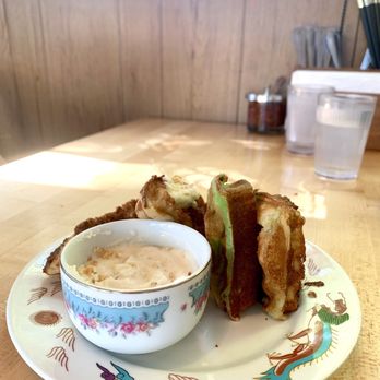 The Boat - Half banana half pandan waffles - Vietnamese Near Me - Seattle, Washington The Boat - Half banana half pandan waffles - Vietnamese Near Me - Seattle, Washington