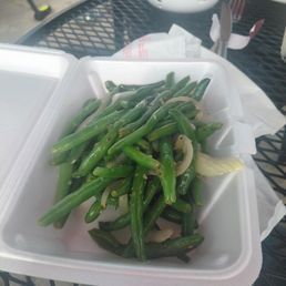 Raw green beans. I loved the service and the seafood.