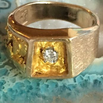Terry's Touch Of Gold - Custom,affordable,real gold nuggets, superb 10 point diamond, 14 kt, actual pinky ring size 5.5 that's unique!! - Jewelry Near Me - Modesto, California Terry's Touch Of Gold - Custom,affordable,real gold nuggets, superb 10 point diamond, 14 kt, actual pinky ring size 5.5 that's unique!! - Jewelry Near Me - Modesto, California
