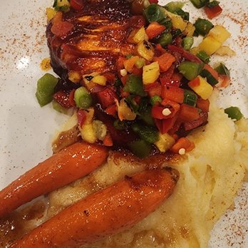 Baron Long Bar & Grill - Bbq salmon with mashed potato - Burgers Near Me - Alpine, California