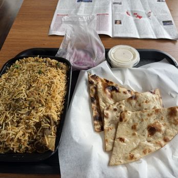 Biryani Bowl - Goat Goat Fry Biryani and tandoori roti with butter - Indian Near Me - Redmond, Washington