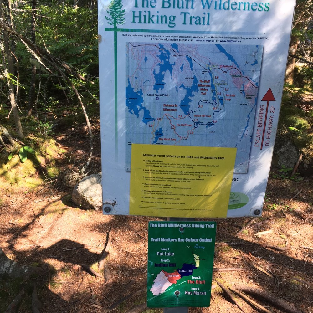 Bluff Wilderness Hiking Trail - Trail map at one of the stops - Hiking Near Me - Timberlea, Nova Scotia