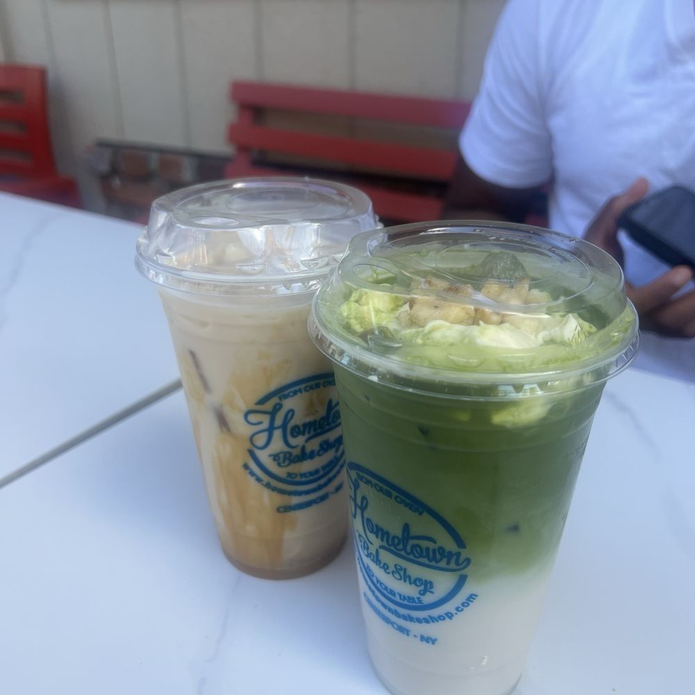 Hometown Bakeshop - Iced banana matcha and Iced chai tea - Bakeries Near Me - Centerport, New York