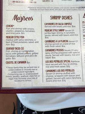 Menu photo 6 Los Dos Potrillos Castle Rock, CO