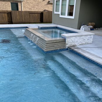 Denali Pools - Tierd spillway...uneven flow - Pool & Hot Tub Service Near Me - Cedar Park, Texas