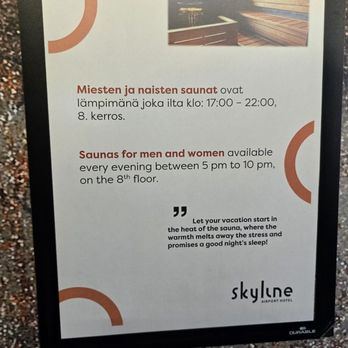 Skyline Airport Hotel - Women's sauna. May 2026 - Hotels Near Me - VANTAA, 18