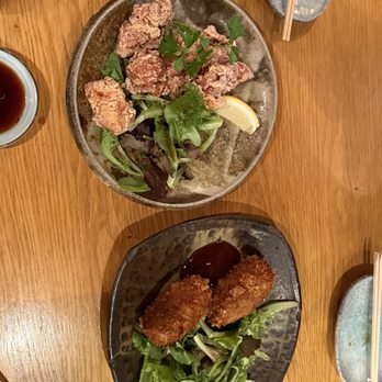 Tei Tei Robata Bar - Chicken karaage and potato and beef croquettes - Japanese Near Me - Dallas, Texas Tei Tei Robata Bar - Chicken karaage and potato and beef croquettes - Japanese Near Me - Dallas, Texas