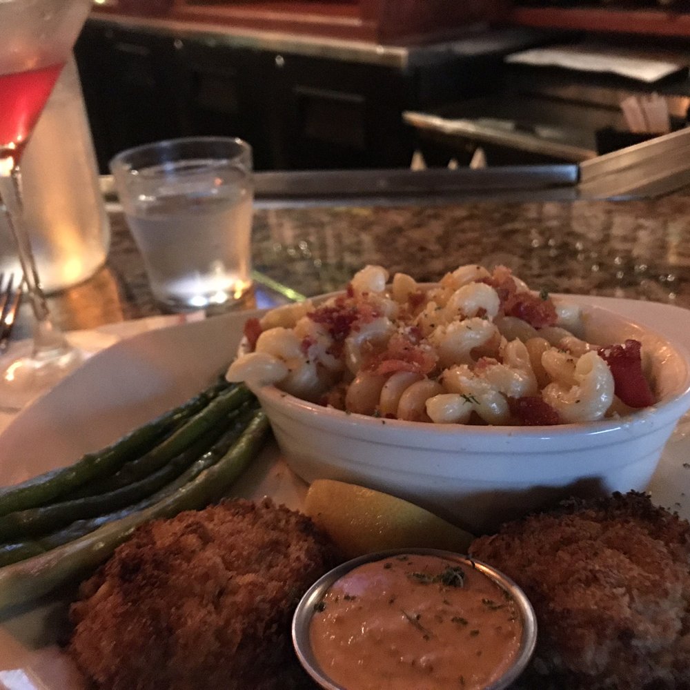 Bonefish Grill - Maryland Crab Cakes White Truffle Mac & Cheese Steamed Asparagus Pomegranate Martini - Seafood Near Me - Gainesville, Florida