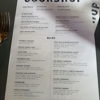 Cookshop - Menu - New American Near Me - New York, New York