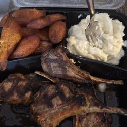 Sardi's Pollo a la Brasa - Lamb chops missing rice