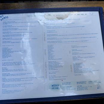 Two Hands - Menu - Breakfast & Brunch Near Me - New York, New York Two Hands - Menu - Breakfast & Brunch Near Me - New York, New York