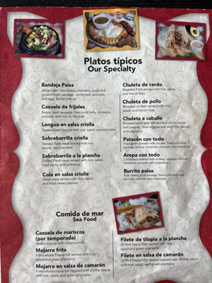 Menu photo 5 Donde Adela Colombian Restaurant Orange, CA