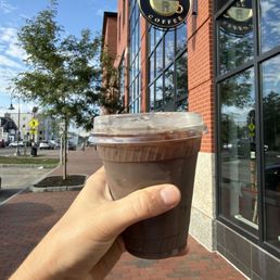 Blueberry Latte out front of store Blueberry Latte out front of store