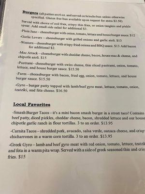 Menu photo 3 Jerseys Corner Parowan, UT