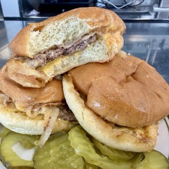 Greene's Hamburgers - Cheese sliders. - Burgers Near Me - Farmington, Michigan Greene's Hamburgers - Cheese sliders. - Burgers Near Me - Farmington, Michigan