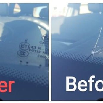 Fix-A-Chip Auto Glass - A beautiful before and after of a very difficult break. - Windshield Installation & Repair Near Me