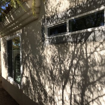 Modern Resolution Windows & Doors - Bathroom window after new stucco had been patched around it. - Windows Installation Near Me - Tempe, Arizona Modern Resolution Windows & Doors - Bathroom window after new stucco had been patched around it. - Windows Installation Near Me - Tempe, Arizona