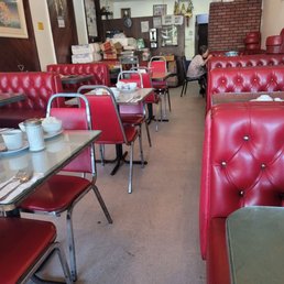 the interior of a diner