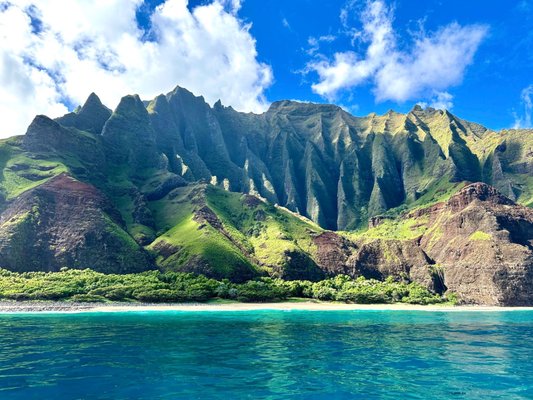 Photo of Na Pali Catamaran - Hanalei, HI, US. Views are spectacular
