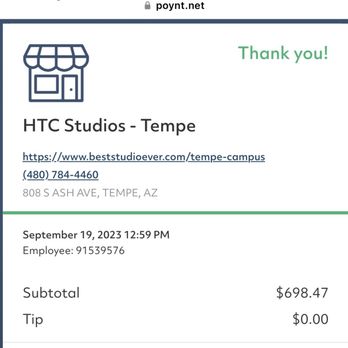 HTC Studios - Tempe - my receipt. - Piercing Near Me - Tempe, Arizona HTC Studios - Tempe - my receipt. - Piercing Near Me - Tempe, Arizona