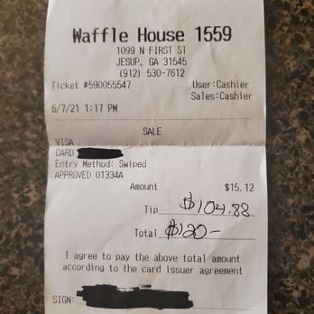 Waffle House - We just felt like blessing someone today - Diners Near Me - Jesup, Georgia