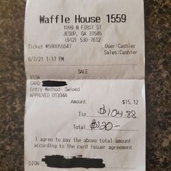 Waffle House - We just felt like blessing someone today