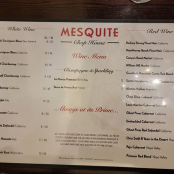 Mesquite Chop House - Menu - Steakhouses Near Me - Memphis, Tennessee Mesquite Chop House - Menu - Steakhouses Near Me - Memphis, Tennessee