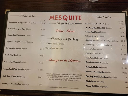 Menu photo 2 Mesquite Chop House Memphis, TN Menu photo 2 Mesquite Chop House Memphis, TN