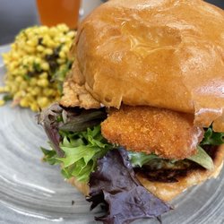 Piper's in The Park - The Crispy Cod Burger with Curried Couscous