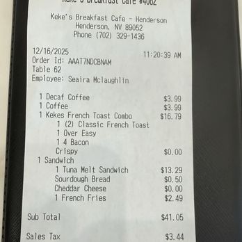 Keke's Breakfast Cafe - Bill - Breakfast & Brunch Near Me - Henderson, Nevada Keke's Breakfast Cafe - Bill - Breakfast & Brunch Near Me - Henderson, Nevada