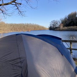 Woolly Hollow State Park - Tent on the water.