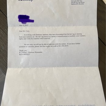 RC Willey - Sorry can't help letter. - Appliances Near Me - Henderson, Nevada