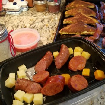 Firewater Saloon - Edison Park - Melted cheese and sausage "platter" plus cold and burnt bacon. Happy mother's day! - Barbeque Near Me - Chicago, Illinois