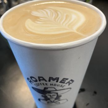 Roamer Coffee House - 16 ounce hot latte. Artwork! - Coffee & Tea Near Me - Reno, Nevada