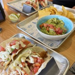 **GROUPER FRITO TACOS *COYO GUACAMOLE (GUAC & CHIPS)