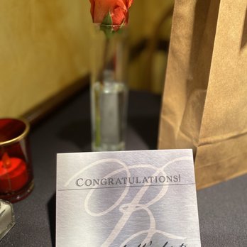 Bellas Bistro - Signed card for engagement celebration and rose ! - Italian Near Me - Saratoga, Wyoming