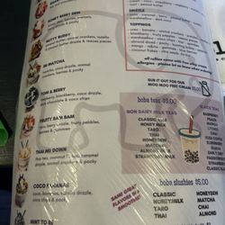 Rollies - Menu for ice cream and boba tea.
