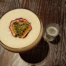 The "Porn Star Martini," complete with passion fruit and Prosecco chaser. At the Slug&Lettuce in Mayfair, London. LOVED IT!
